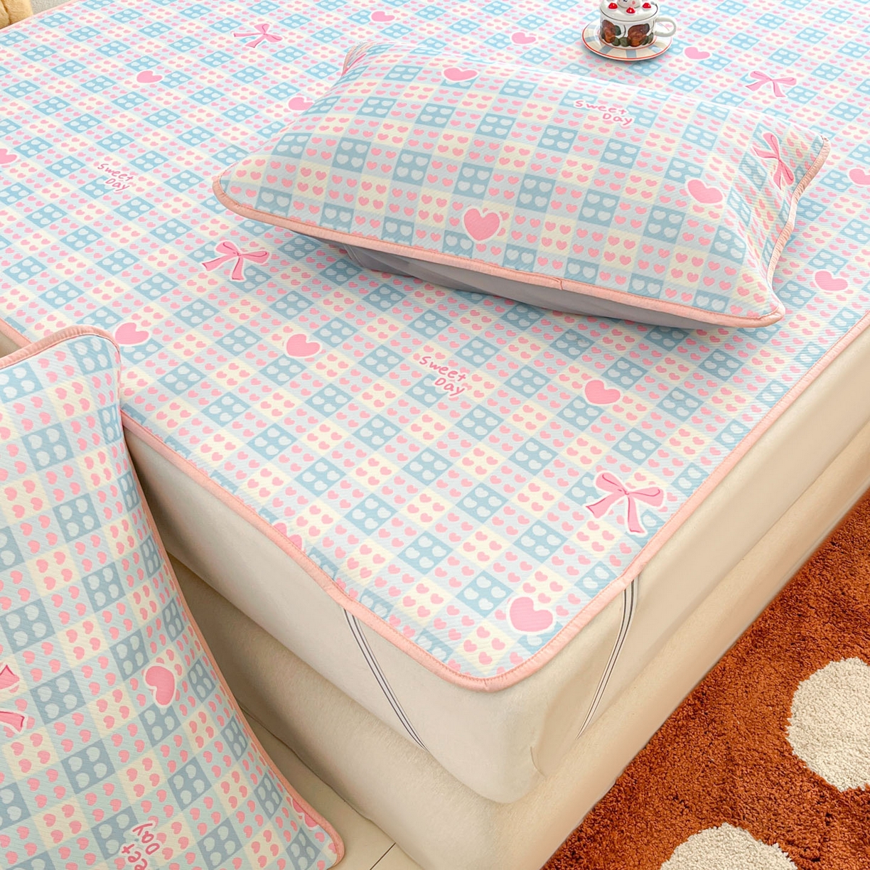 91家纺网 家纺一手货源 找家纺 川悦生活 2026新款凉感冰丝席大床小阪冰丝凉席 席甜梦心愿