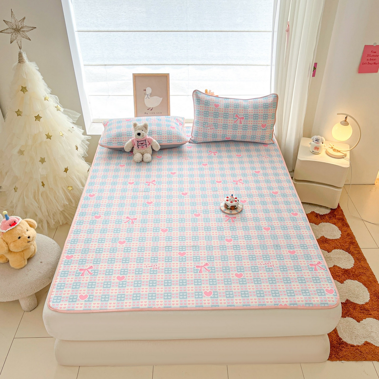 91家纺网 家纺一手货源 找家纺 川悦生活 2026新款凉感冰丝席大床小阪冰丝凉席 席甜梦心愿