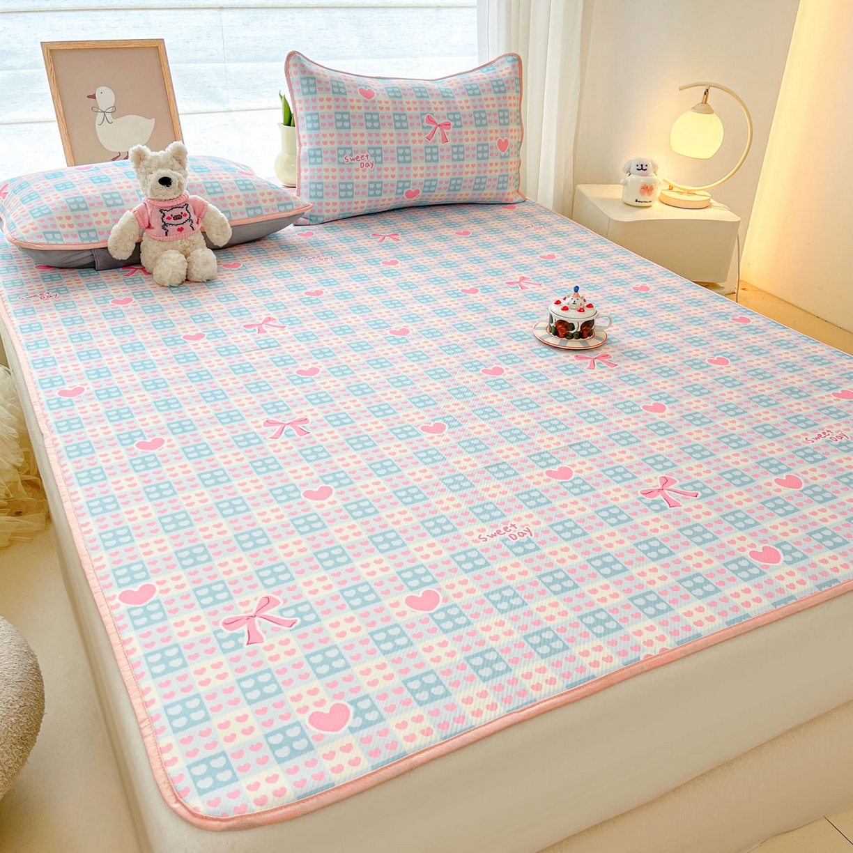 91家纺网 家纺一手货源 找家纺 川悦生活 2026新款凉感冰丝席大床小阪冰丝凉席 席甜梦心愿