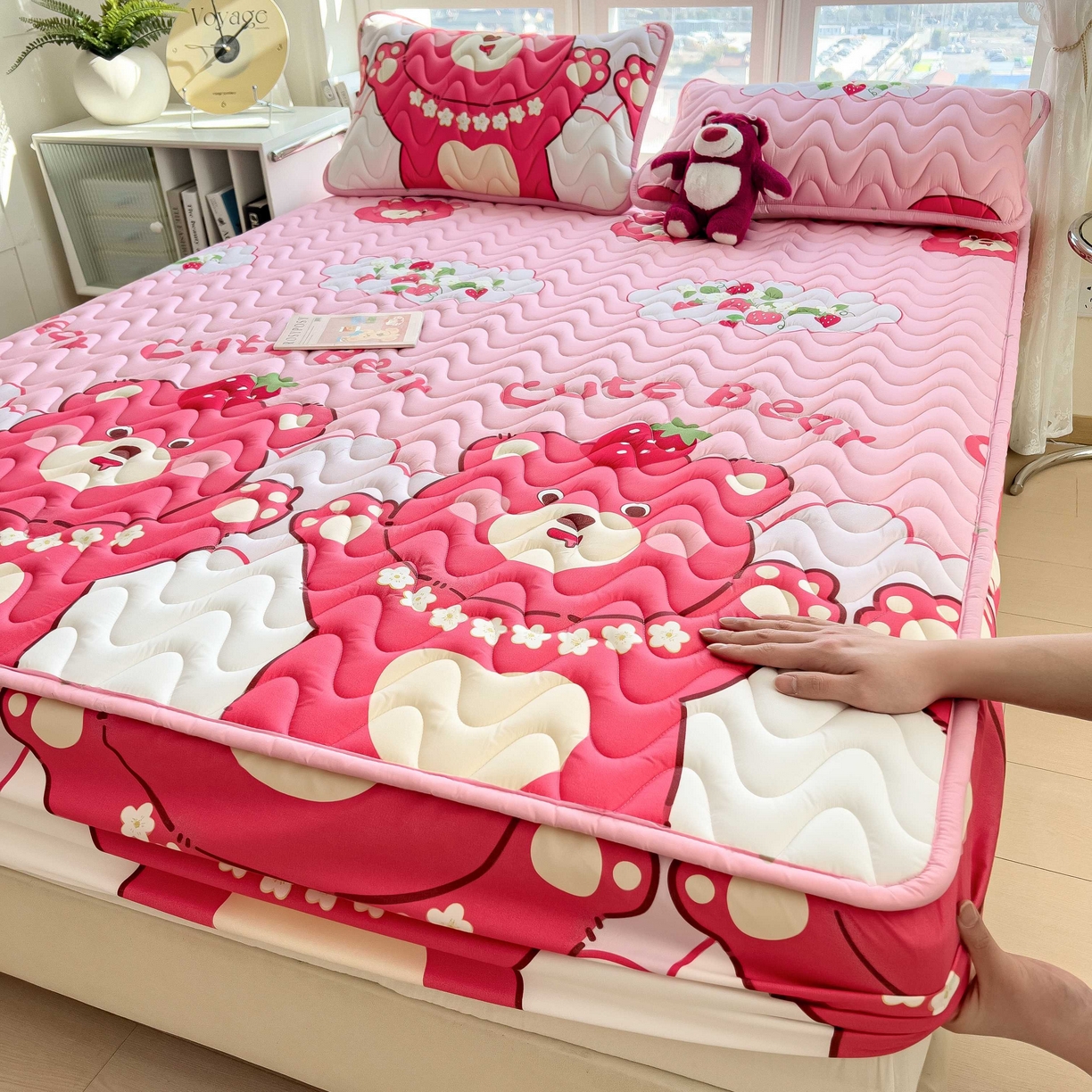 希廷顿 2026新款印花夹棉防水床笠单床笠床笠单件 草莓熊
