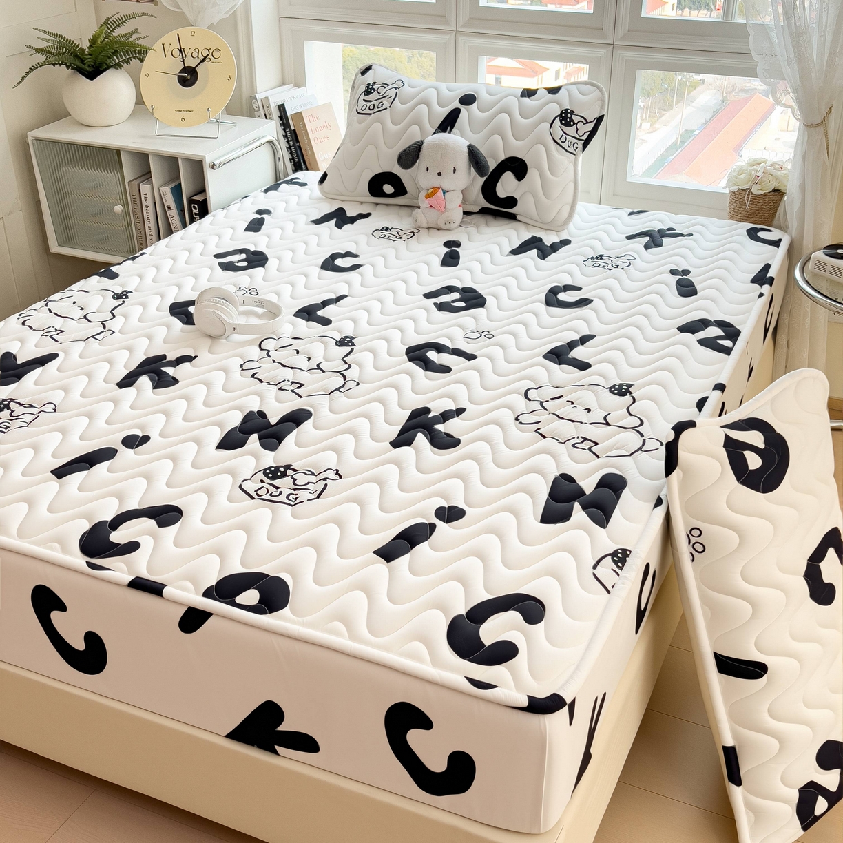 91家纺网 家纺一手货源 找家纺 希廷顿 2026新款印花夹棉防水床笠单床笠床笠单件 萌宠狗