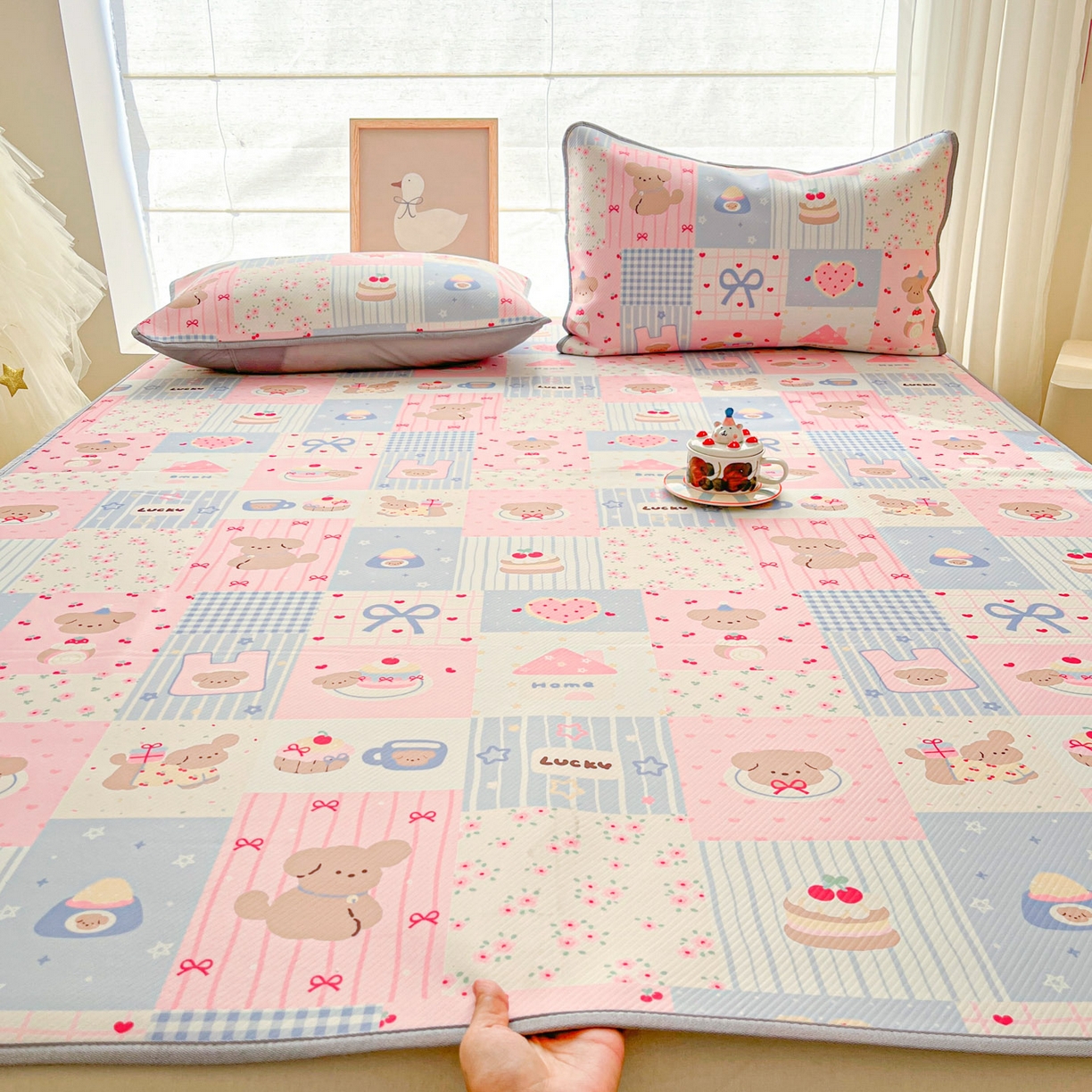 川悦生活 2026新款凉感冰丝席大床小阪冰丝凉席 席甜蜜可乐