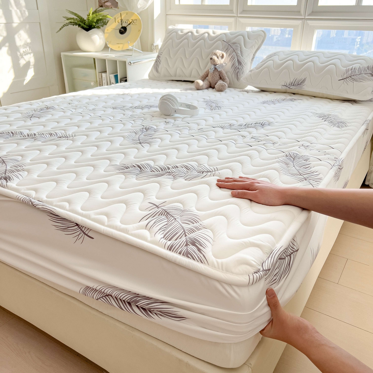 91家纺网 家纺一手货源 找家纺 希廷顿 2026新款印花夹棉防水床笠单床笠床笠单件 梦幻森林