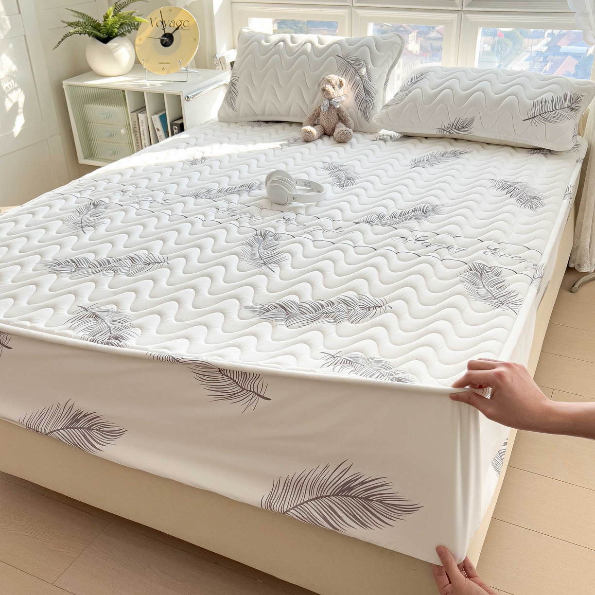 91家纺网 家纺一手货源 找家纺 希廷顿 2026新款印花夹棉防水床笠单床笠床笠单件 梦幻森林