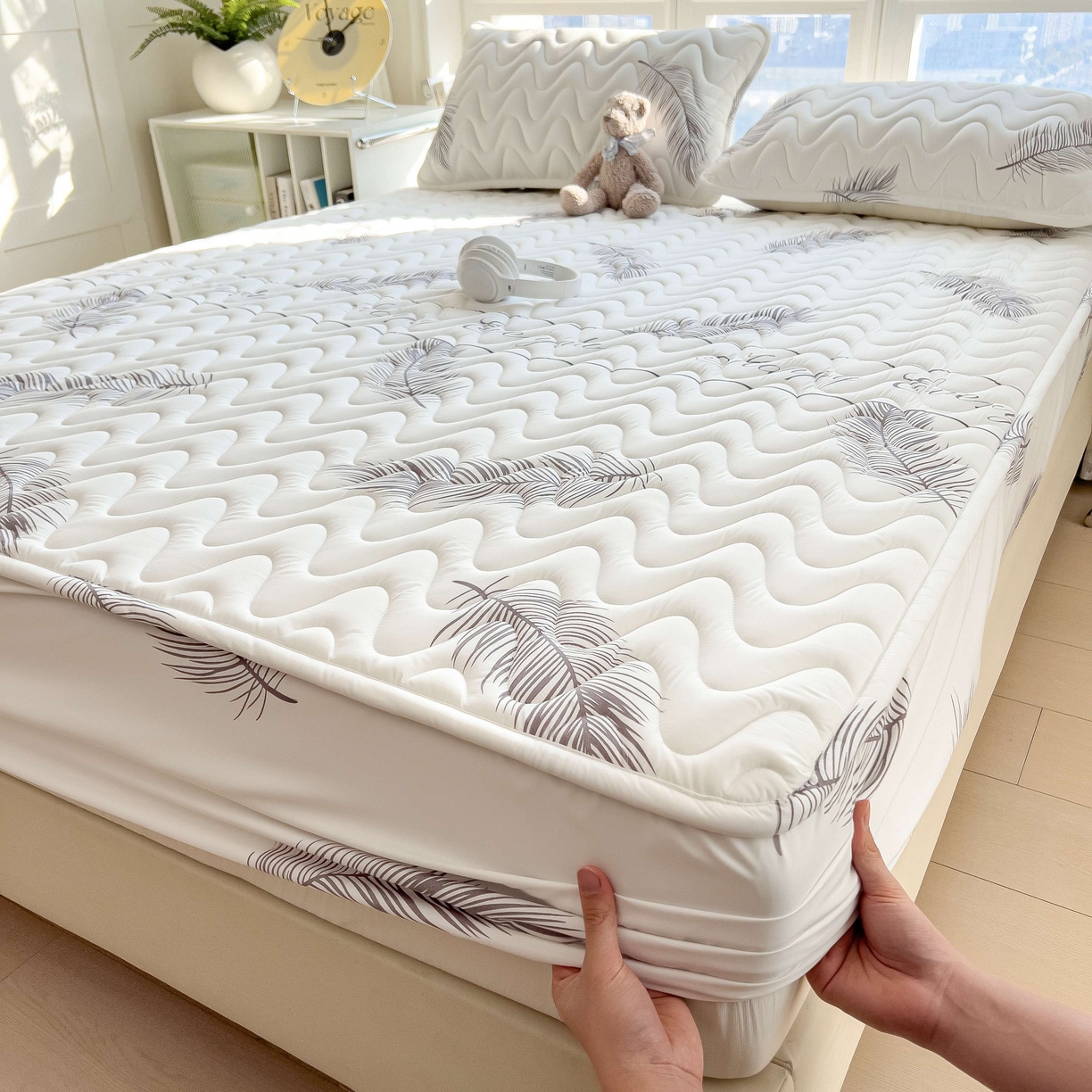 91家纺网 家纺一手货源 找家纺 希廷顿 2026新款印花夹棉防水床笠单床笠床笠单件 梦幻森林