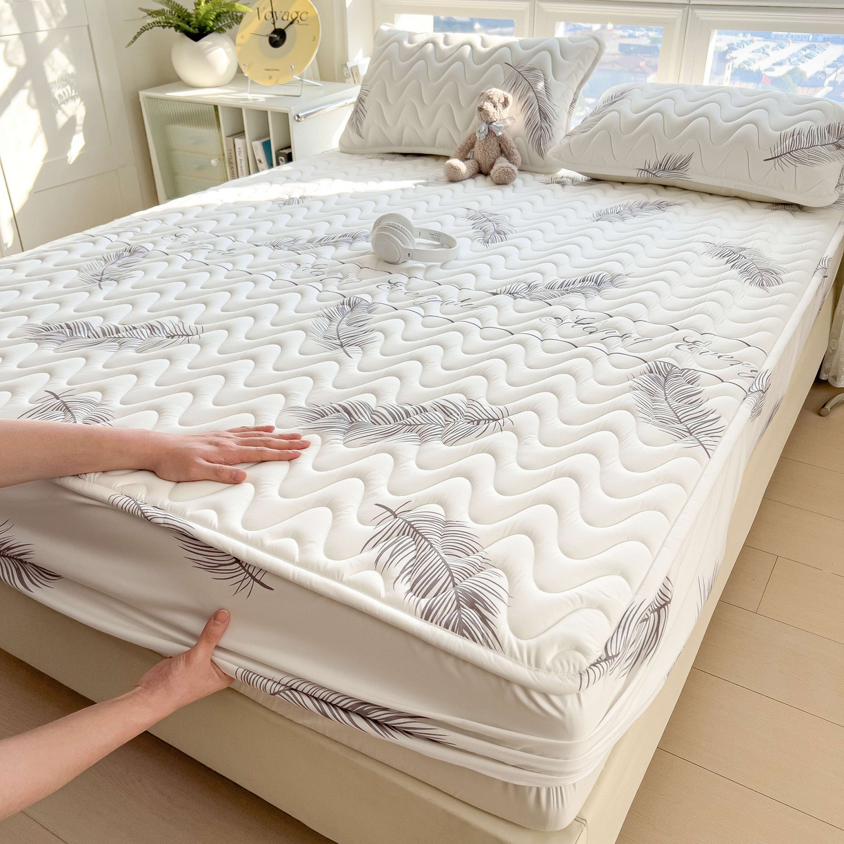 91家纺网 家纺一手货源 找家纺 希廷顿 2026新款印花夹棉防水床笠单床笠床笠单件 梦幻森林