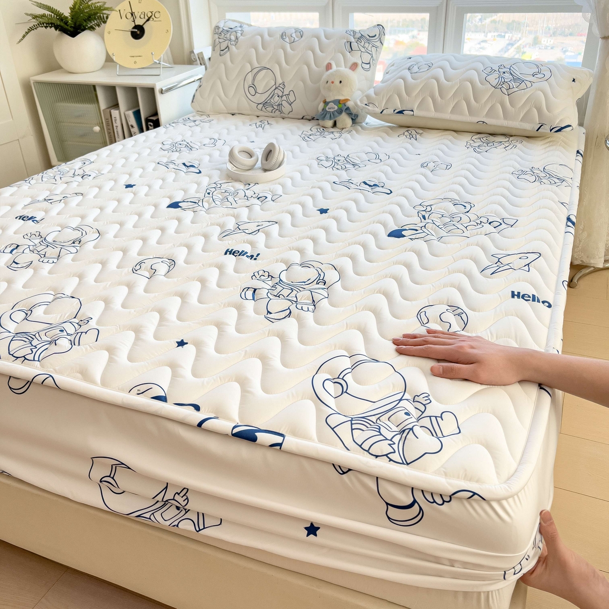 希廷顿 2026新款印花夹棉防水床笠单床笠床笠单件 太空人