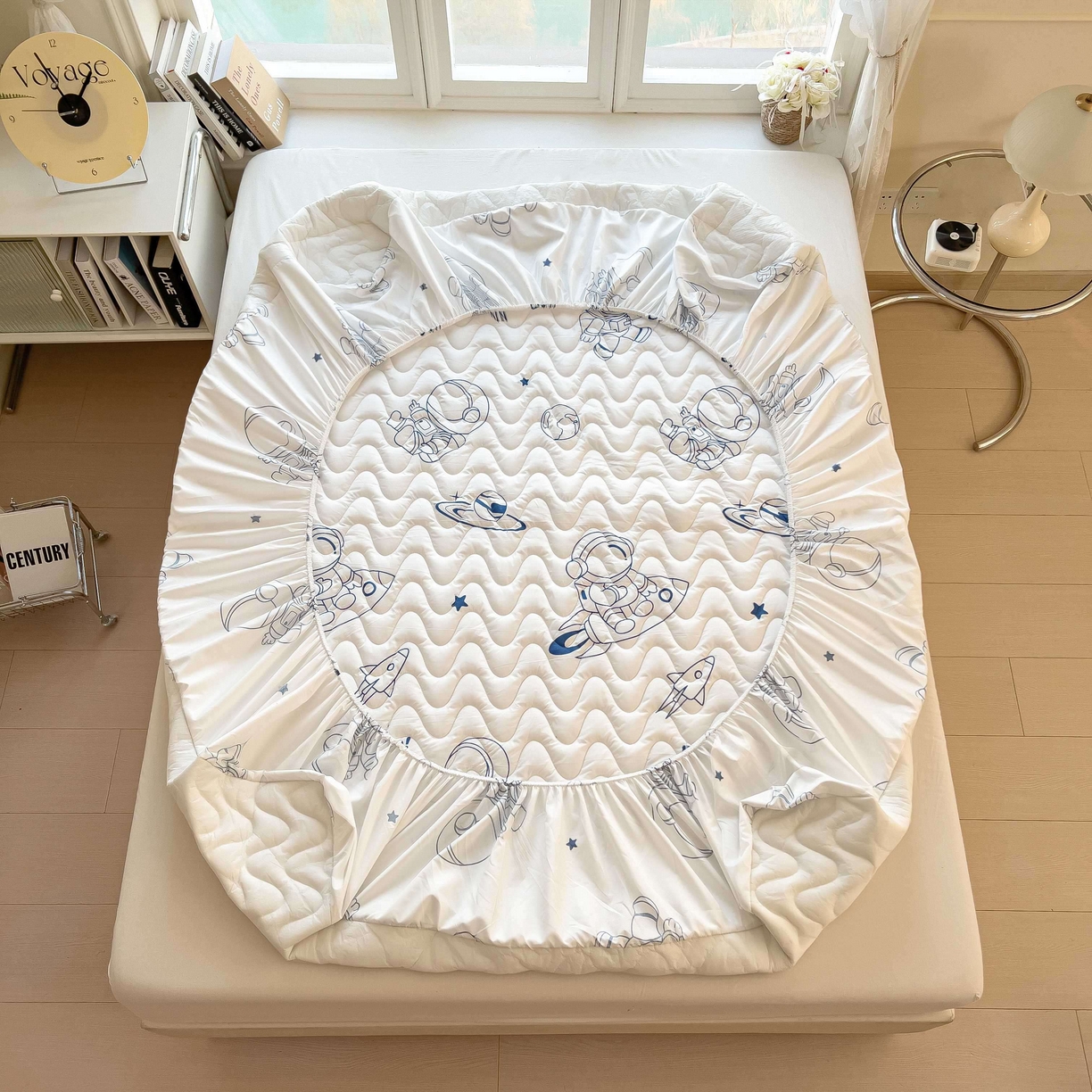 91家纺网 家纺一手货源 找家纺 希廷顿 2026新款印花夹棉防水床笠单床笠床笠单件 太空人