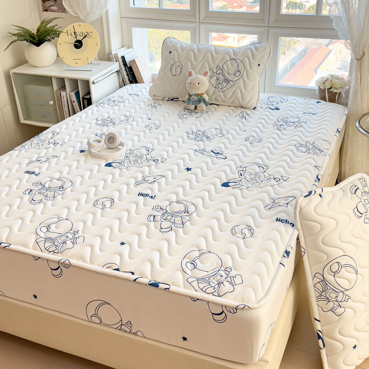 91家纺网 家纺一手货源 找家纺 希廷顿 2026新款印花夹棉防水床笠单床笠床笠单件 太空人