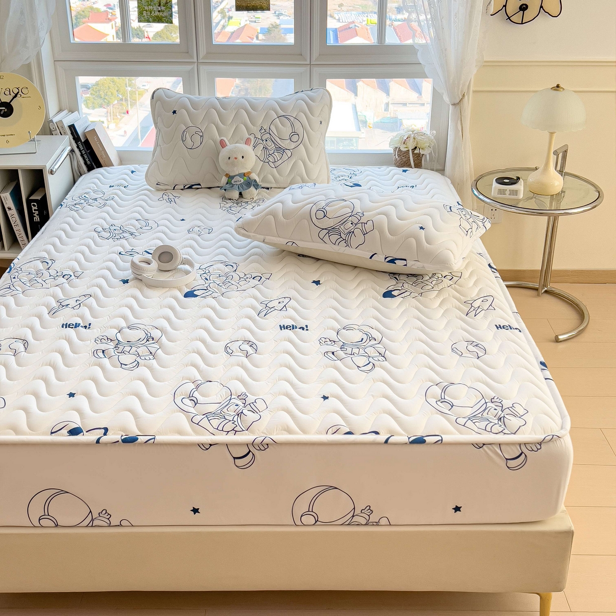 91家纺网 家纺一手货源 找家纺 希廷顿 2026新款印花夹棉防水床笠单床笠床笠单件 太空人