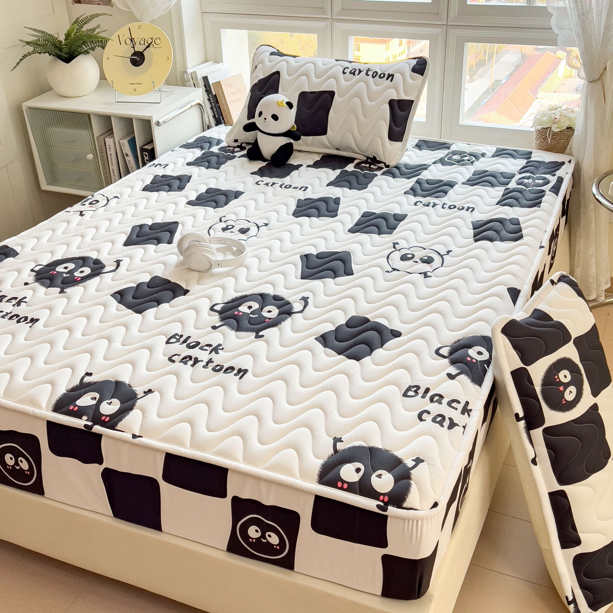 91家纺网 家纺一手货源 找家纺 希廷顿 2026新款印花夹棉防水床笠单床笠床笠单件 小煤球