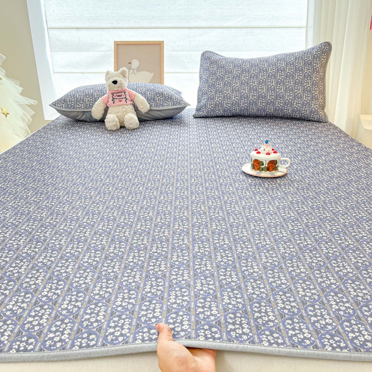 川悦生活 2026新款凉感冰丝席大床小阪冰丝凉席 席西斯花圃