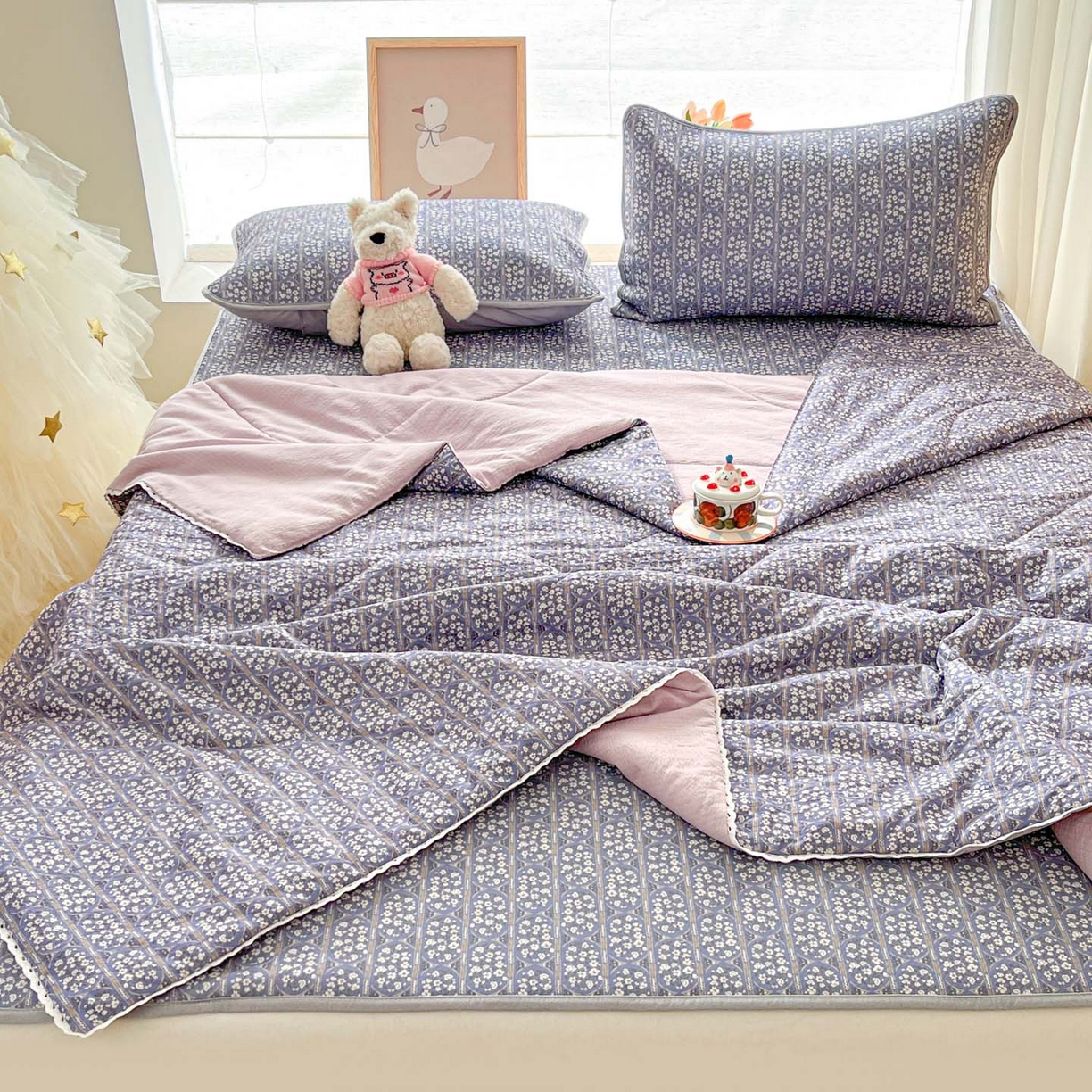 91家纺网 家纺一手货源 找家纺 川悦生活 2026新款凉感冰丝席大床小阪冰丝凉席 席西斯花圃