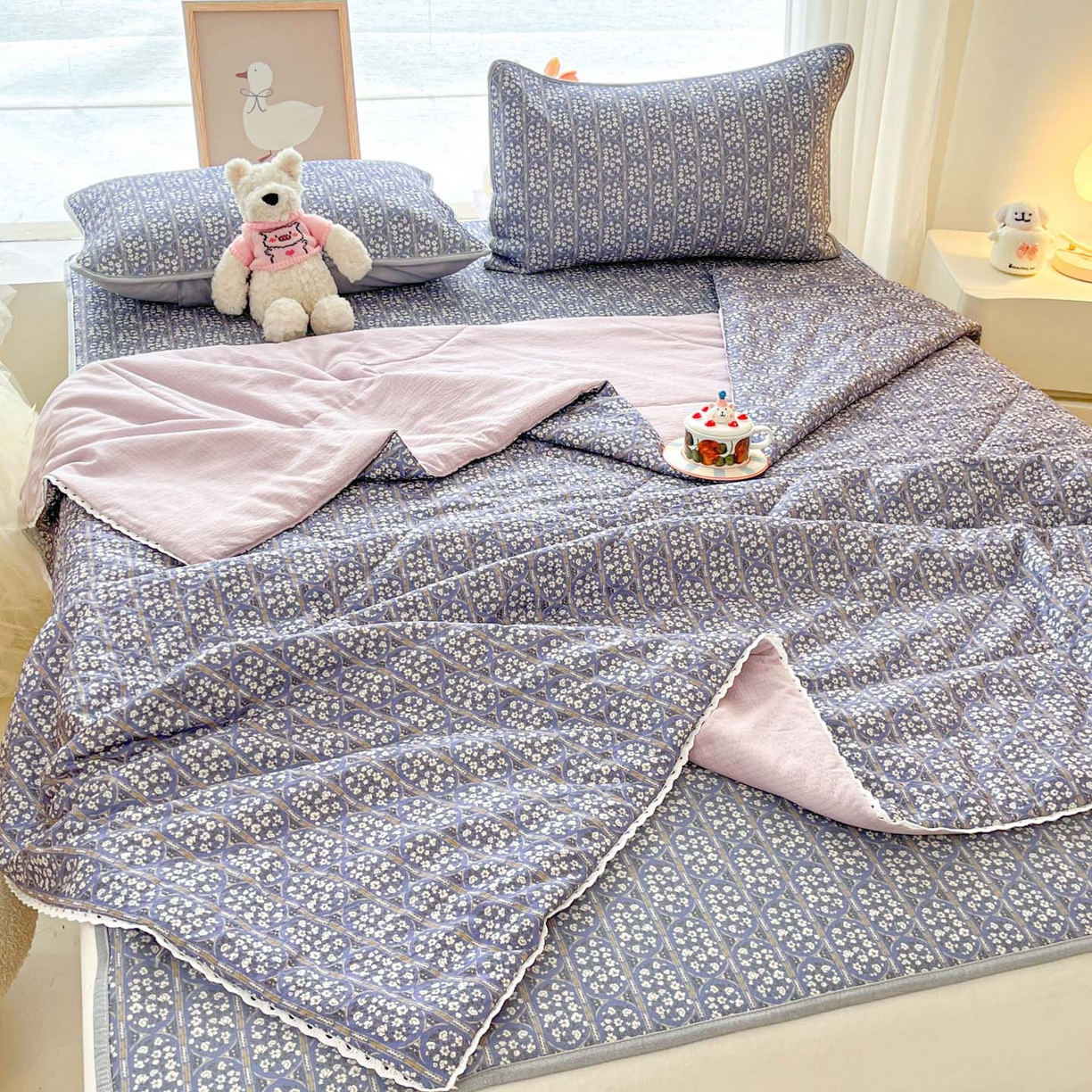 91家纺网 家纺一手货源 找家纺 川悦生活 2026新款凉感冰丝席大床小阪冰丝凉席 席西斯花圃