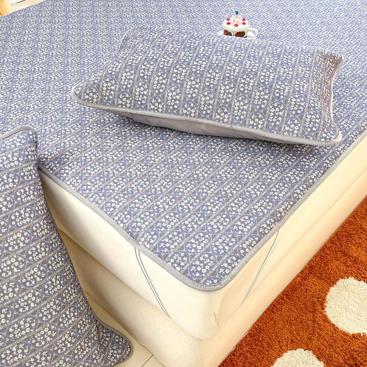 91家纺网 家纺一手货源 找家纺 川悦生活 2026新款凉感冰丝席大床小阪冰丝凉席 席西斯花圃