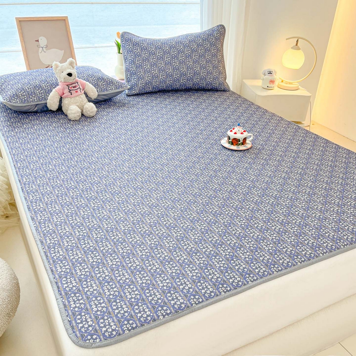 91家纺网 家纺一手货源 找家纺 川悦生活 2026新款凉感冰丝席大床小阪冰丝凉席 席西斯花圃