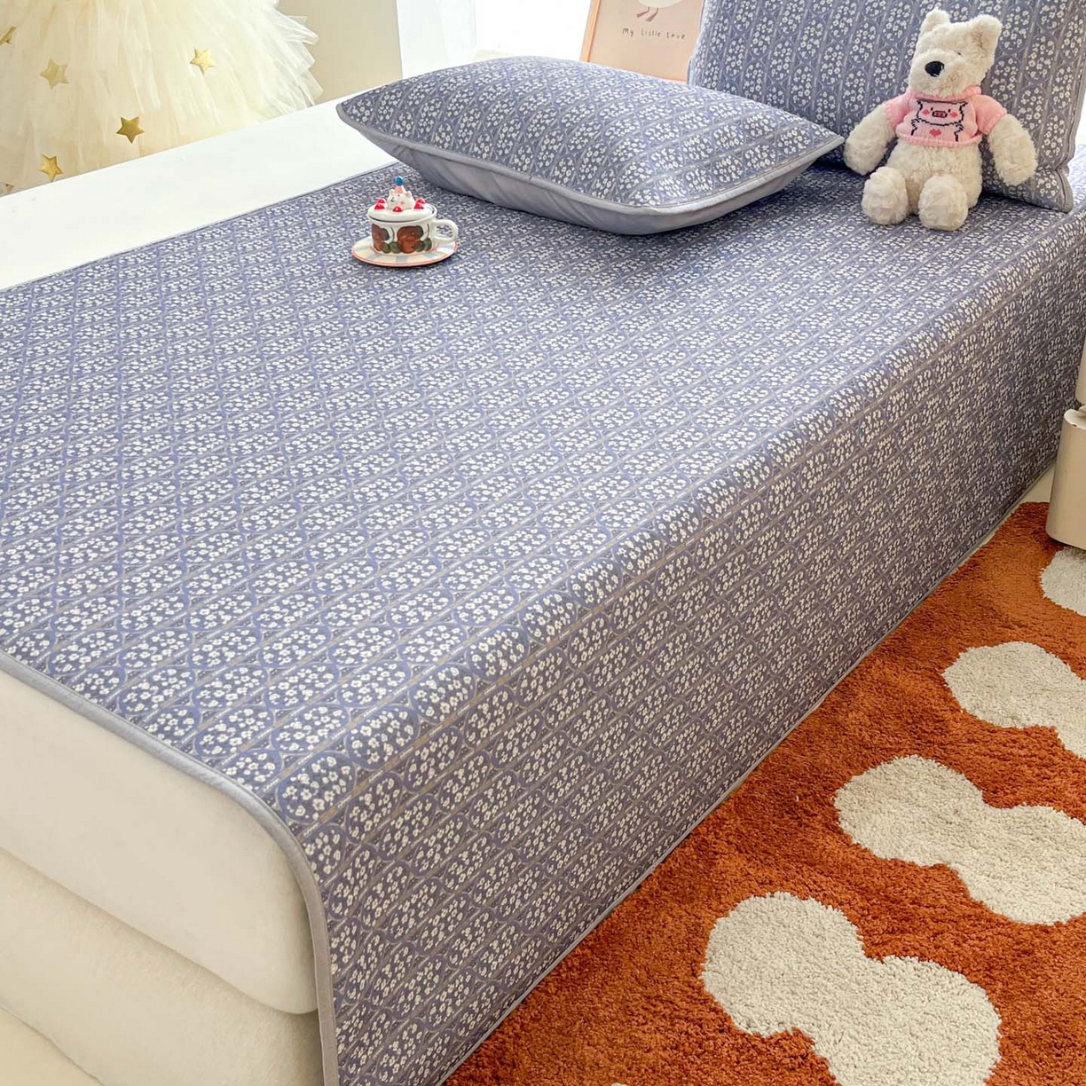 91家纺网 家纺一手货源 找家纺 川悦生活 2026新款凉感冰丝席大床小阪冰丝凉席 席西斯花圃