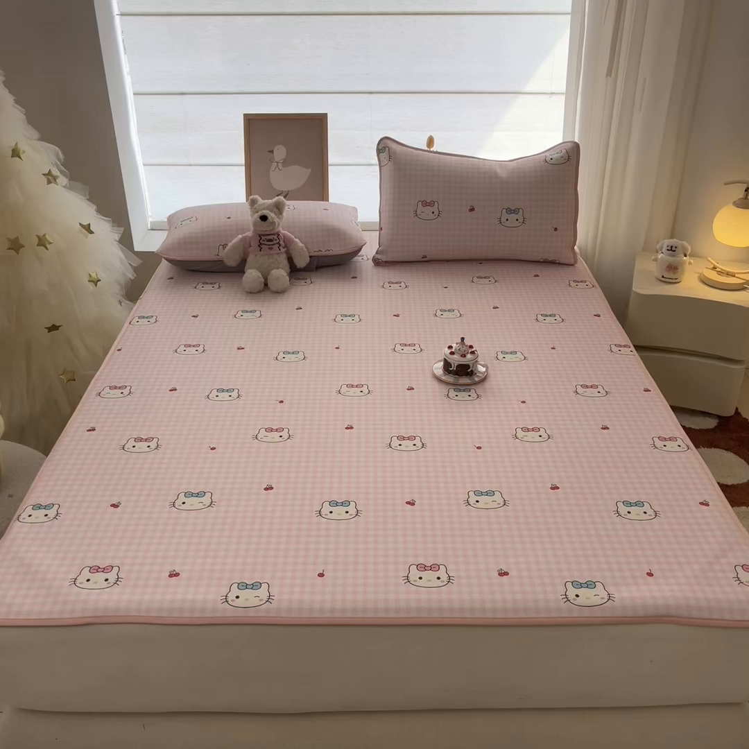 91家纺网 家纺一手货源 找家纺 川悦生活 2026新款凉感冰丝席大床小阪冰丝凉席 席西斯花圃