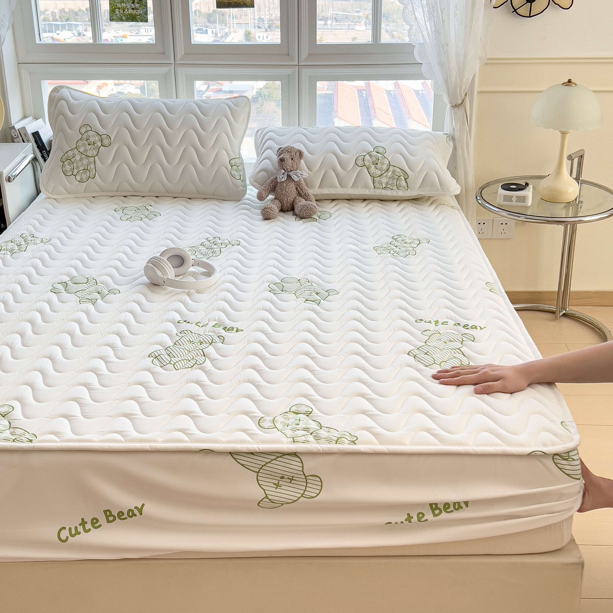 91家纺网 家纺一手货源 找家纺 希廷顿 2026新款印花夹棉防水床笠单床笠床笠单件 熊本熊