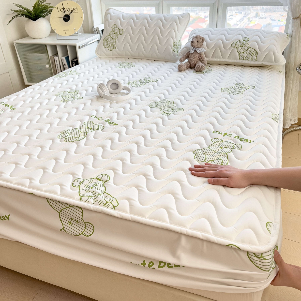 希廷顿 2026新款印花夹棉防水床笠单床笠床笠单件 熊本熊