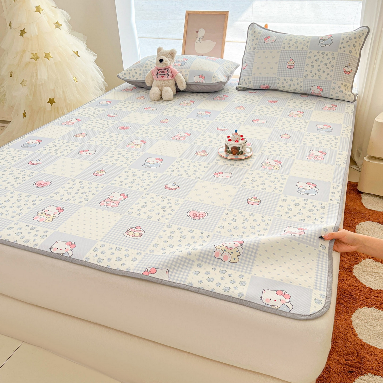 91家纺网 家纺一手货源 找家纺 川悦生活 2026新款凉感冰丝席大床小阪冰丝凉席 席小猫庄园