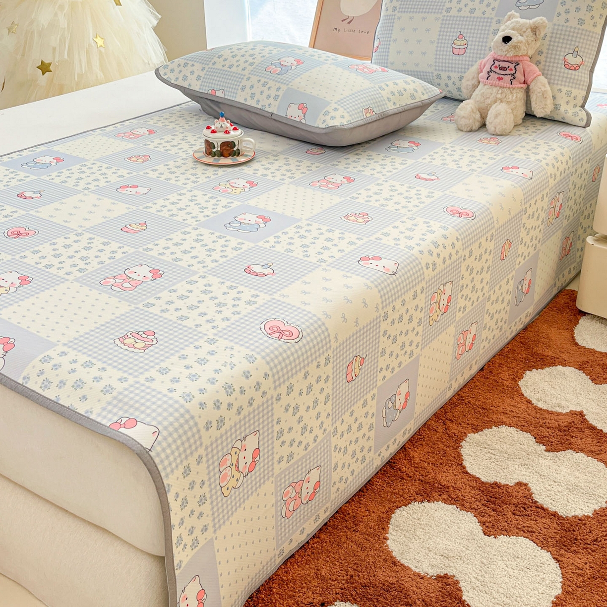 91家纺网 家纺一手货源 找家纺 川悦生活 2026新款凉感冰丝席大床小阪冰丝凉席 席小猫庄园