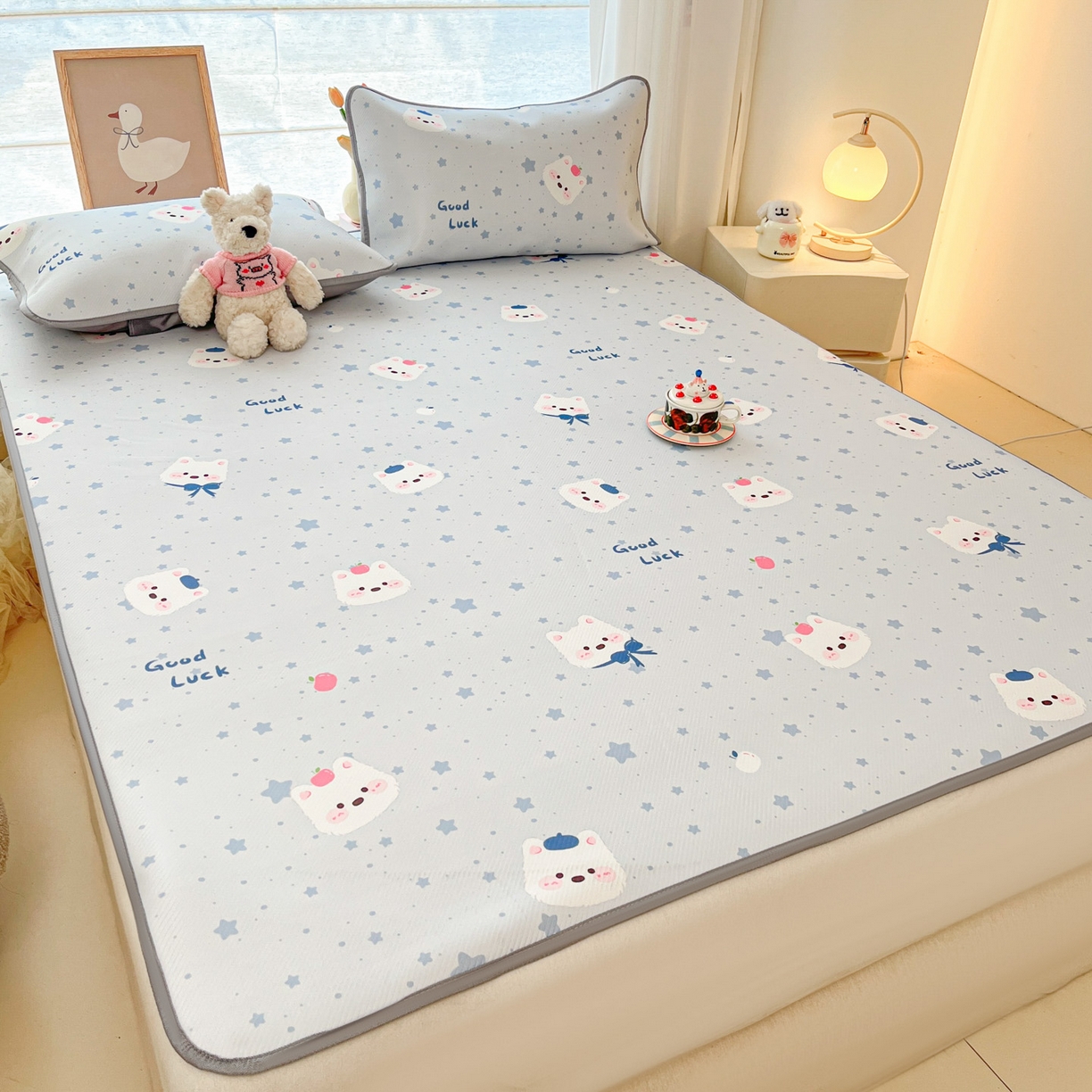 91家纺网 家纺一手货源 找家纺 川悦生活 2026新款凉感冰丝席大床小阪冰丝凉席 席星星西高地