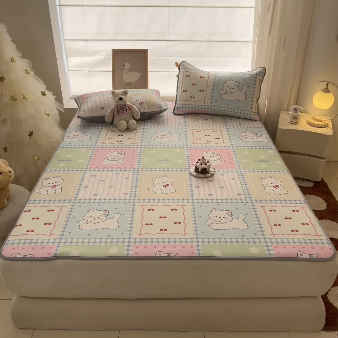 91家纺网 家纺一手货源 找家纺 川悦生活 2026新款凉感冰丝席大床小阪冰丝凉席 席星星西高地