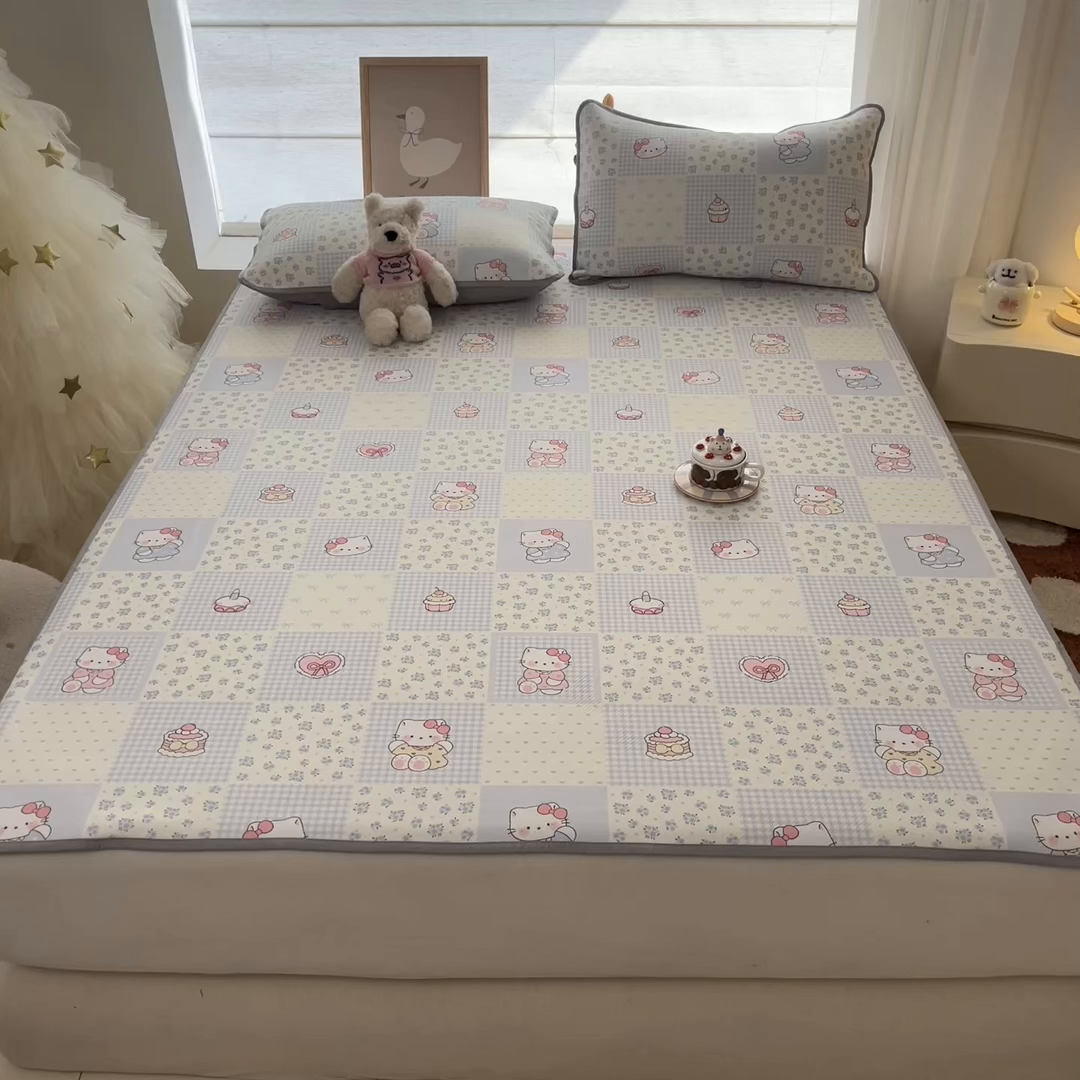 91家纺网 家纺一手货源 找家纺 川悦生活 2026新款凉感冰丝席大床小阪冰丝凉席 席杏仁小星星