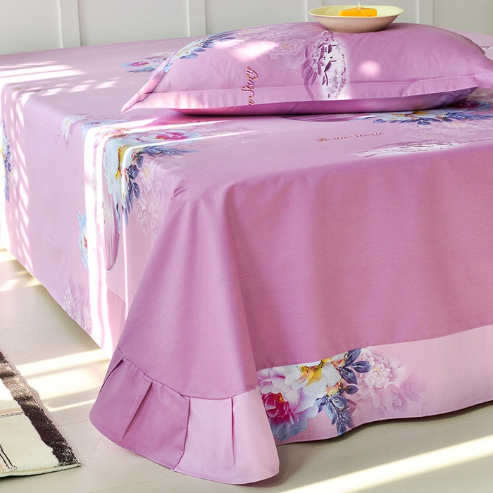 91家纺网 家纺一手货源 找家纺 登登 2024新款直播爆款清新风纯棉全棉三四件套 宁静