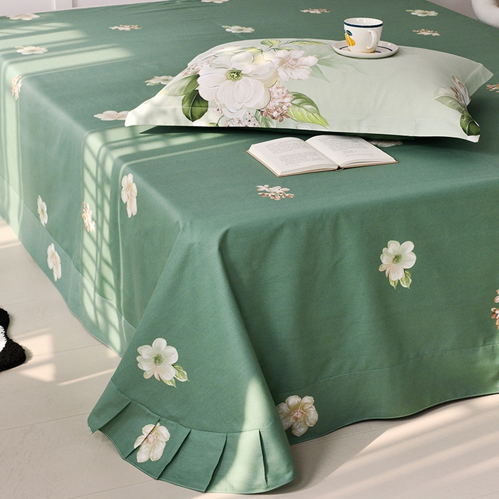 91家纺网 家纺一手货源 找家纺 登登 2024新款直播爆款清新风纯棉全棉三四件套 素雅