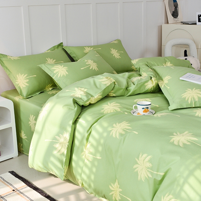 91家纺网 家纺一手货源 找家纺 登登 2024新款直播爆款清新风纯棉全棉三四件套 夏日心情