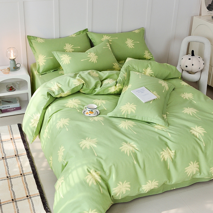 91家纺网 家纺一手货源 找家纺 登登 2024新款直播爆款清新风纯棉全棉三四件套 夏日心情