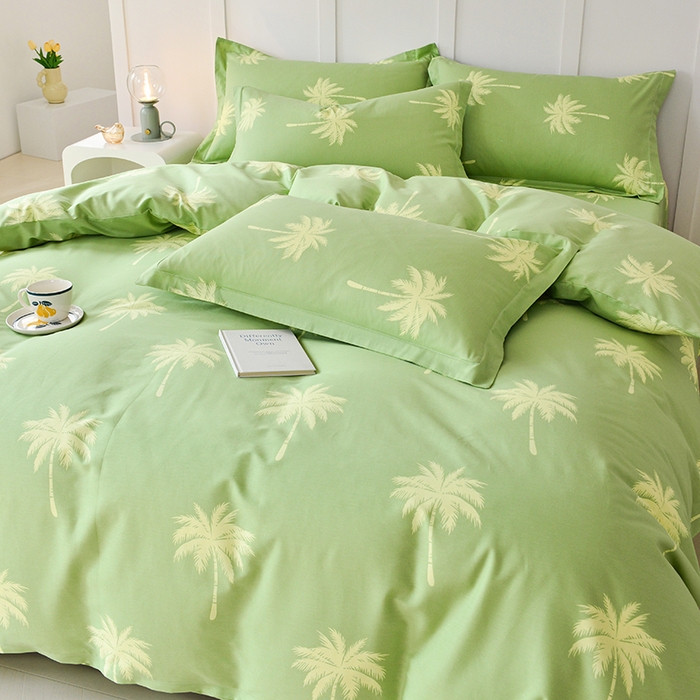 91家纺网 家纺一手货源 找家纺 登登 2024新款直播爆款清新风纯棉全棉三四件套 夏日心情