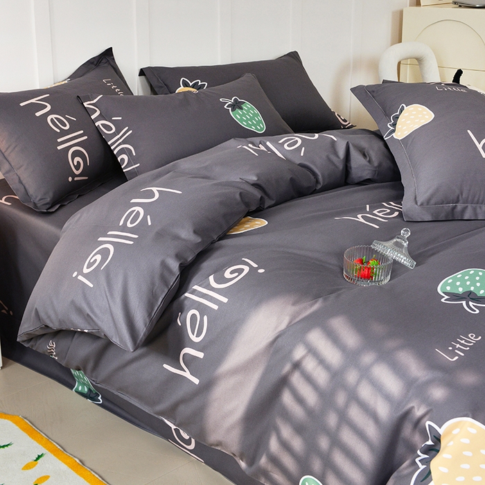 91家纺网 家纺一手货源 找家纺 登登 2024新款直播爆款清新风纯棉全棉三四件套 小莓好