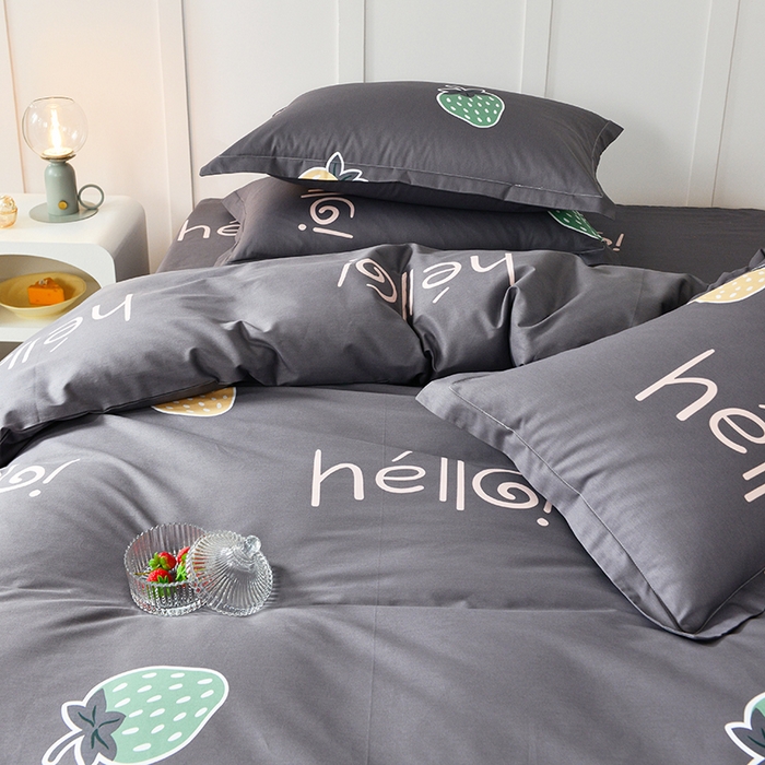 91家纺网 家纺一手货源 找家纺 登登 2024新款直播爆款清新风纯棉全棉三四件套 小莓好