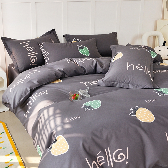 91家纺网 家纺一手货源 找家纺 登登 2024新款直播爆款清新风纯棉全棉三四件套 小莓好