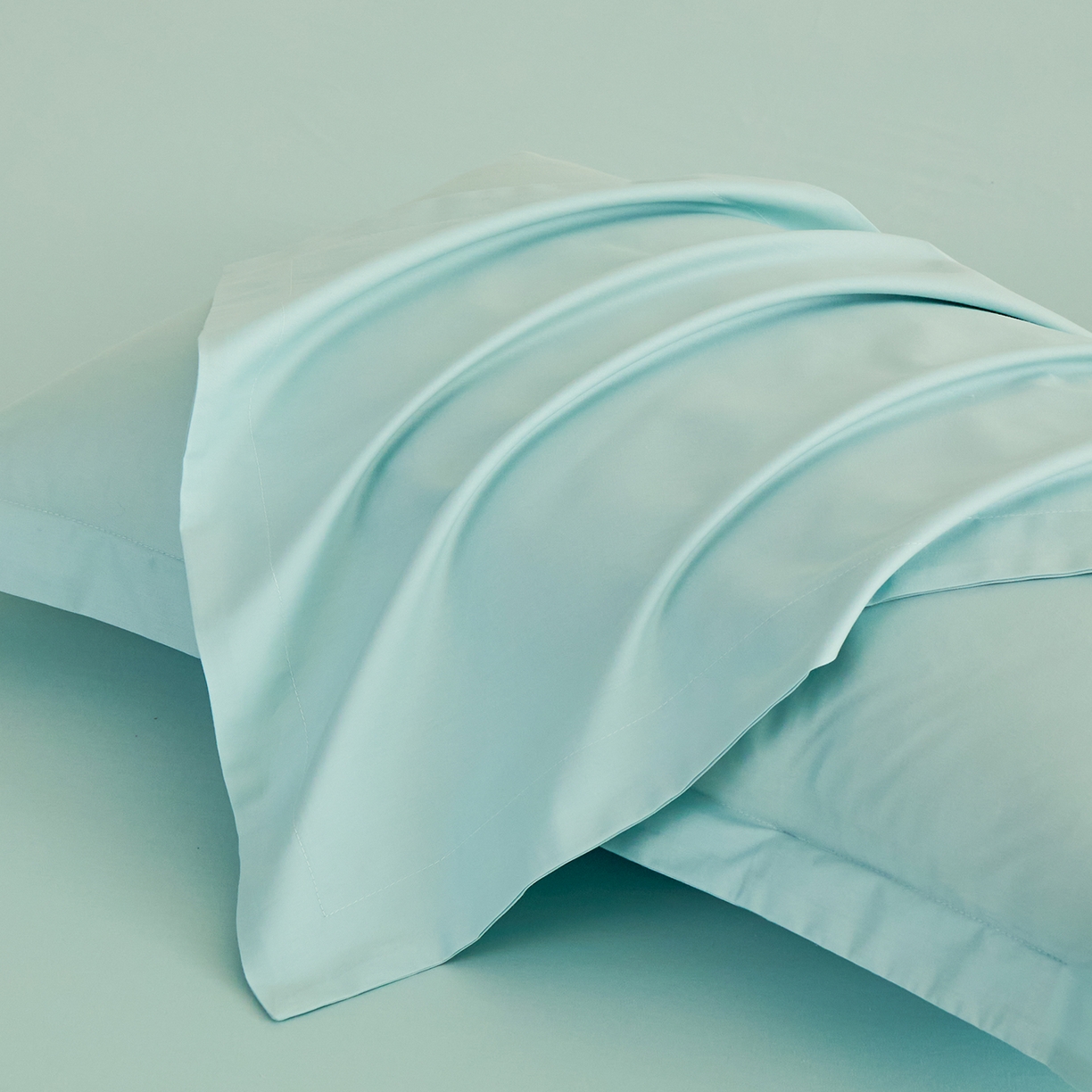 91家纺网 家纺一手货源 找家纺 元元家居（元元被业） 2026新款全棉纯棉13372床盖款四件套-纯色款 天梦蓝