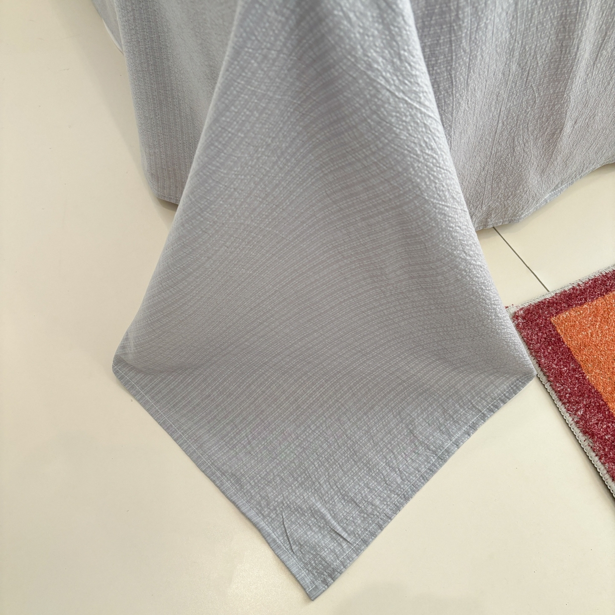 91家纺网 家纺一手货源 找家纺 N先生+V 13814689556 发大图/买家秀 2026新款无印风泡芙双层纱四件套 简兮-灰