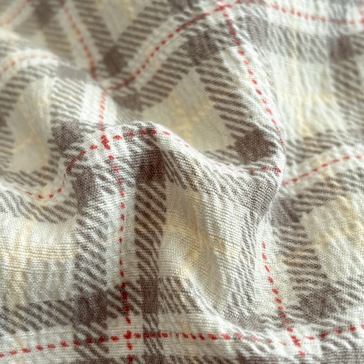 91家纺网 家纺一手货源 找家纺 N先生+V 13814689556 发大图/买家秀 2026新款无印风泡芙双层纱四件套 知禾-咖