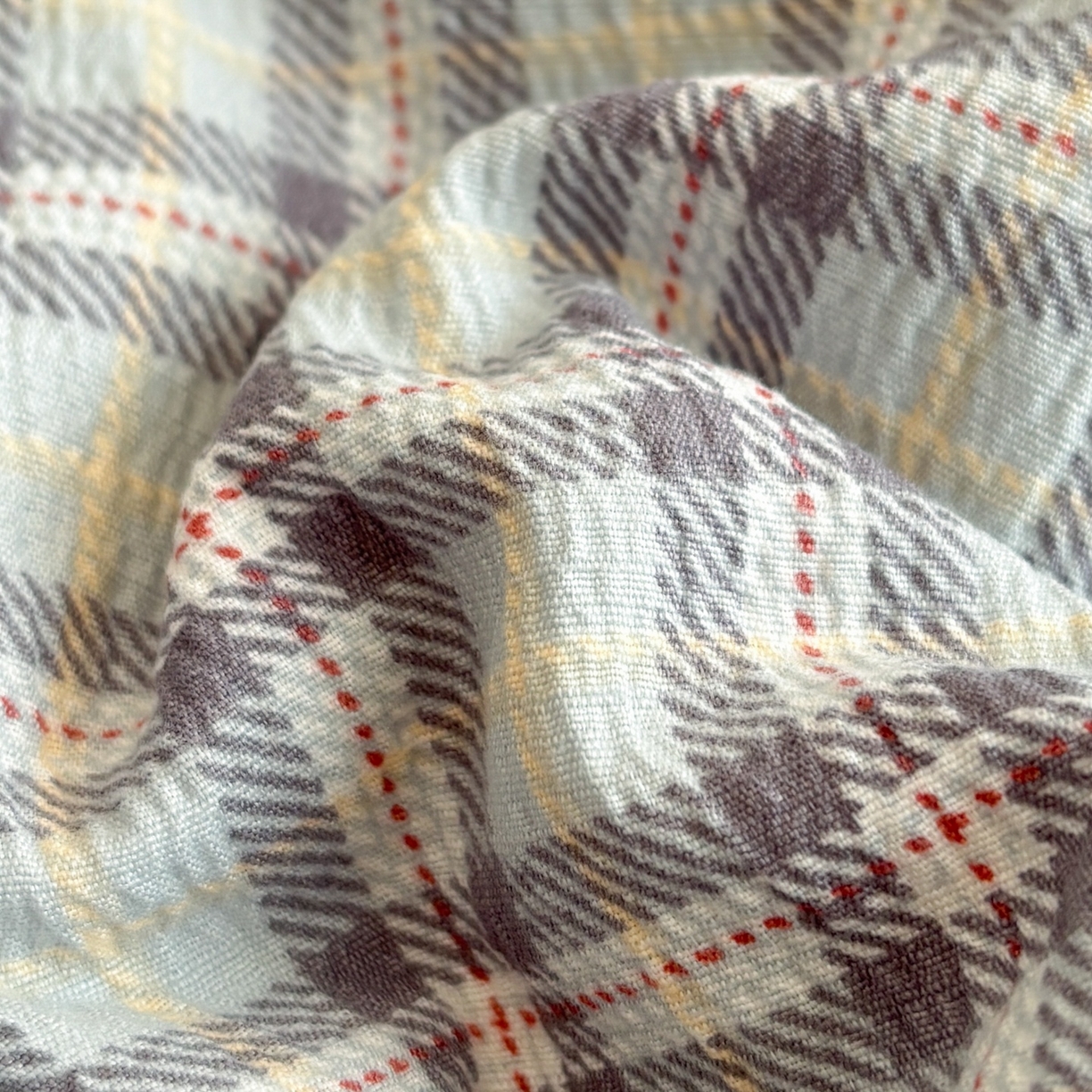 91家纺网 家纺一手货源 找家纺 N先生+V 13814689556 发大图/买家秀 2026新款无印风泡芙双层纱四件套 知禾-蓝