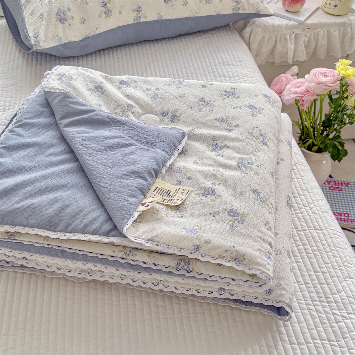 名兮家居 2026新款亲肤A类皱皱纱夏被夏凉被空调被 兰香入梦