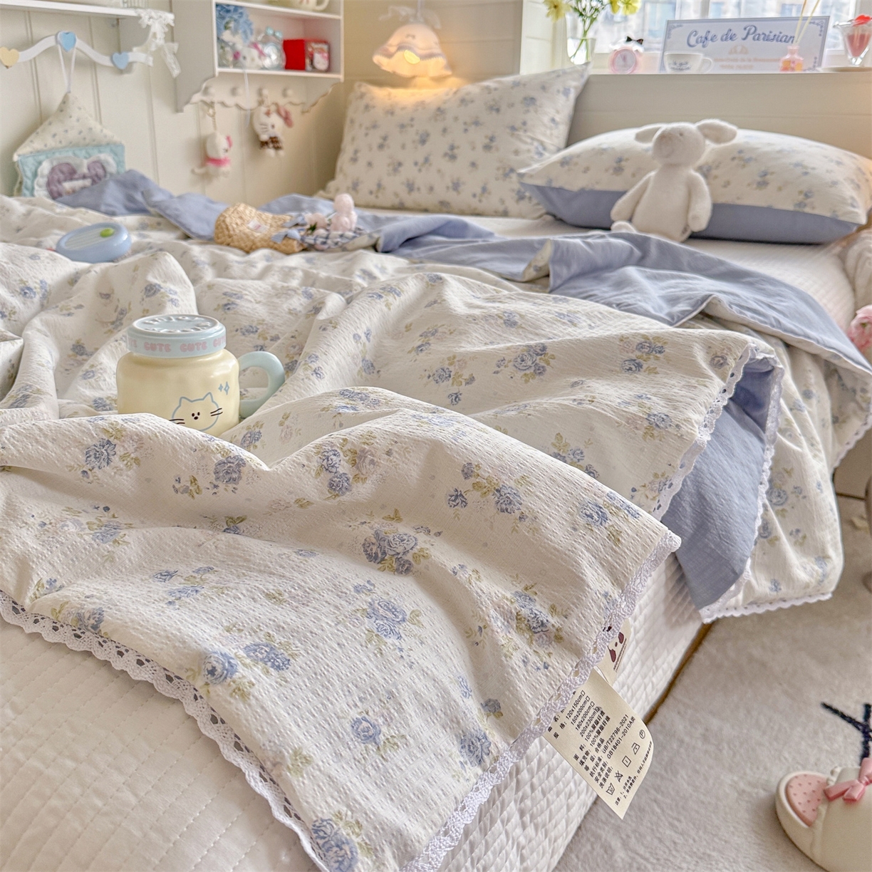 91家纺网 家纺一手货源 找家纺 名兮家居 2026新款亲肤A类皱皱纱夏被夏凉被空调被 兰香入梦