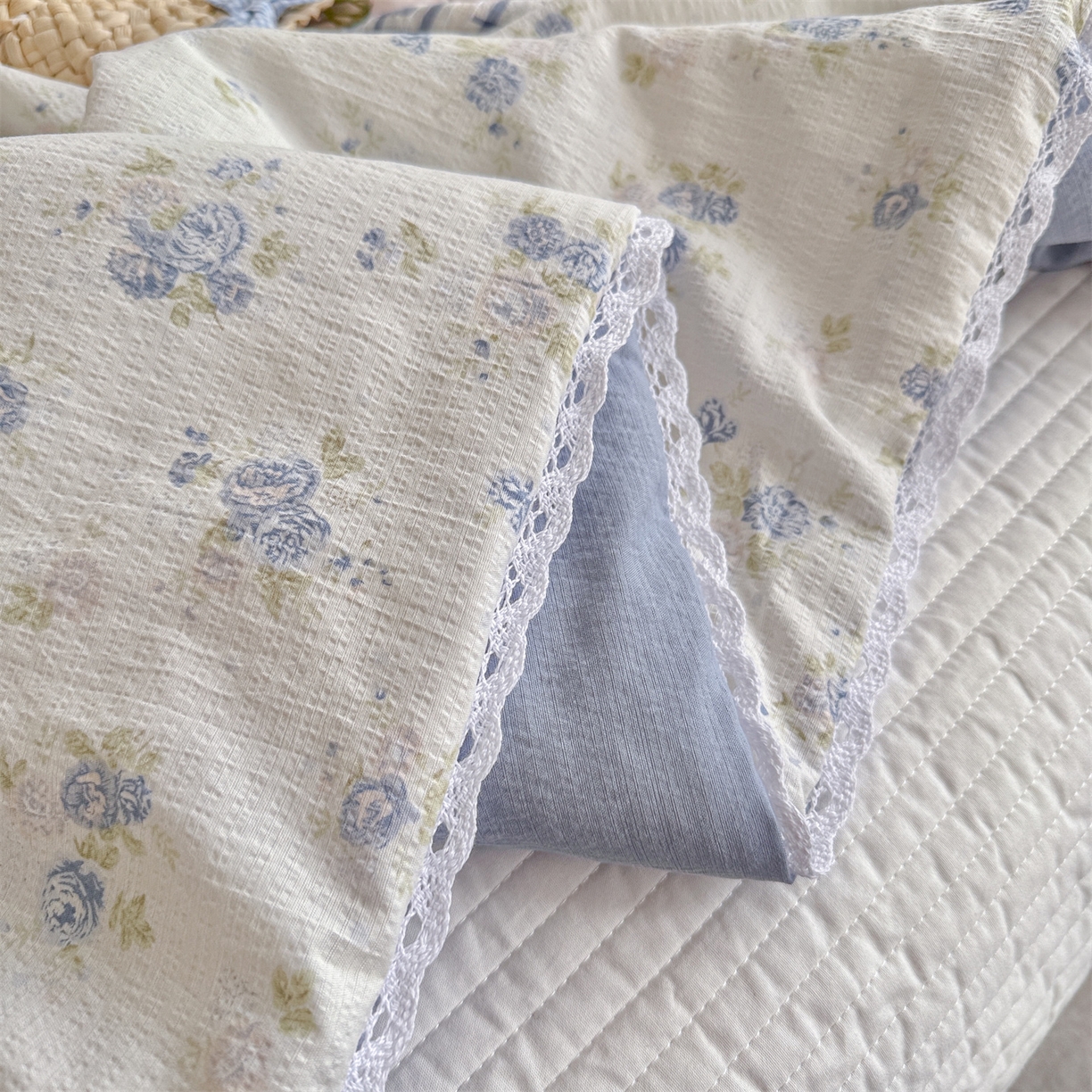 91家纺网 家纺一手货源 找家纺 名兮家居 2026新款亲肤A类皱皱纱夏被夏凉被空调被 兰香入梦