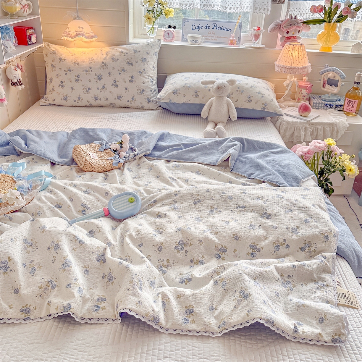 91家纺网 家纺一手货源 找家纺 名兮家居 2026新款亲肤A类皱皱纱夏被夏凉被空调被 兰香入梦