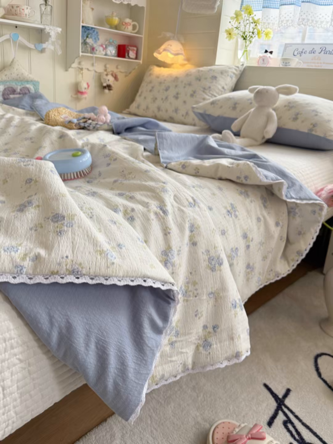 91家纺网 家纺一手货源 找家纺 名兮家居 2026新款亲肤A类皱皱纱夏被夏凉被空调被 兰香入梦