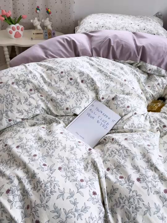 91家纺网 家纺一手货源 找家纺 花满路 2026新款床盖四件套 兰花梦