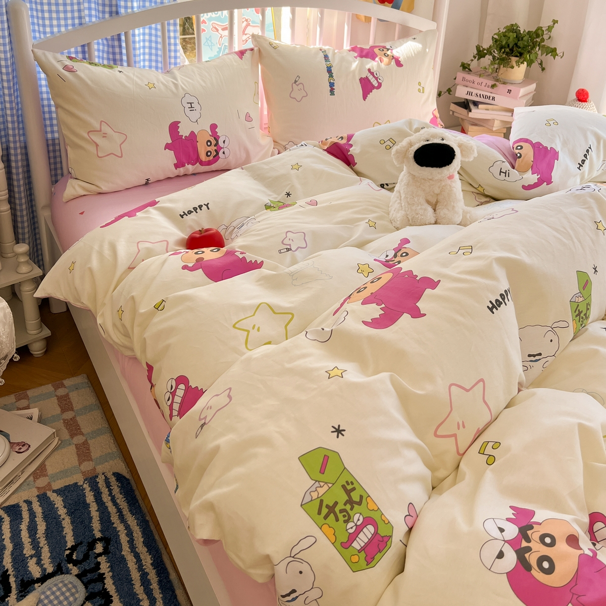 91家纺网 家纺一手货源 找家纺 （总）桃子家居 2026春夏新款蜡笔小新授权全棉纯棉印花卡通系列四件套