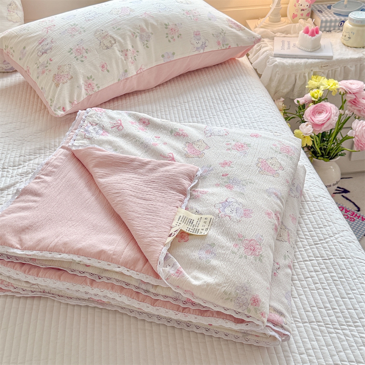 名兮家居 2026新款亲肤A类皱皱纱夏被夏凉被空调被 美娜