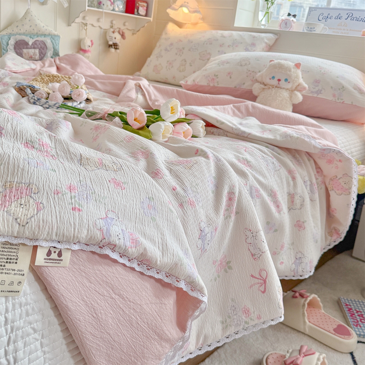 91家纺网 家纺一手货源 找家纺 名兮家居 2026新款亲肤A类皱皱纱夏被夏凉被空调被 美娜